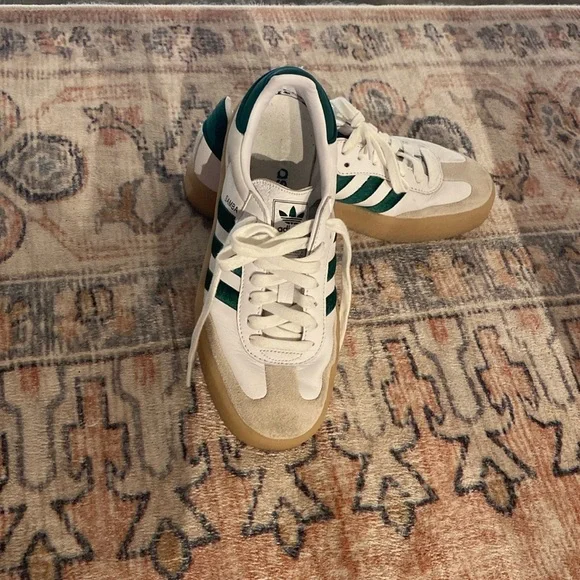 Adidas Originals Samba White and Green Sneakers - Picture 3 of 8